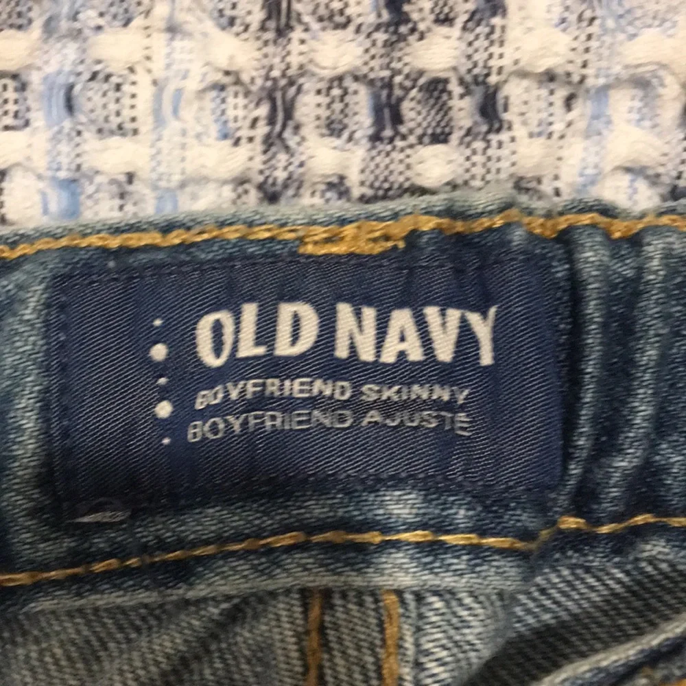 Old Navy girl embroidered floral Boyfriend Skinny Jean size 14R adjustable waist